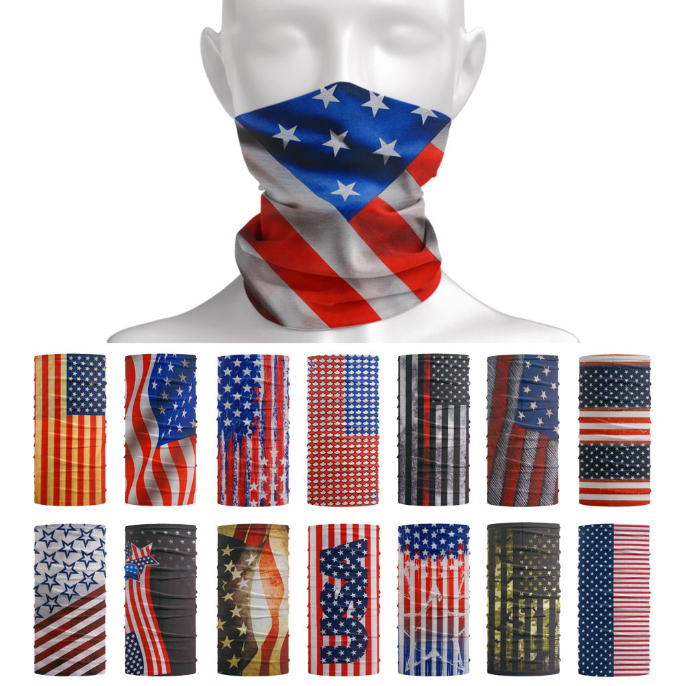 Cycling Headwear - USA Flag Pattern Sun Protective Scarf