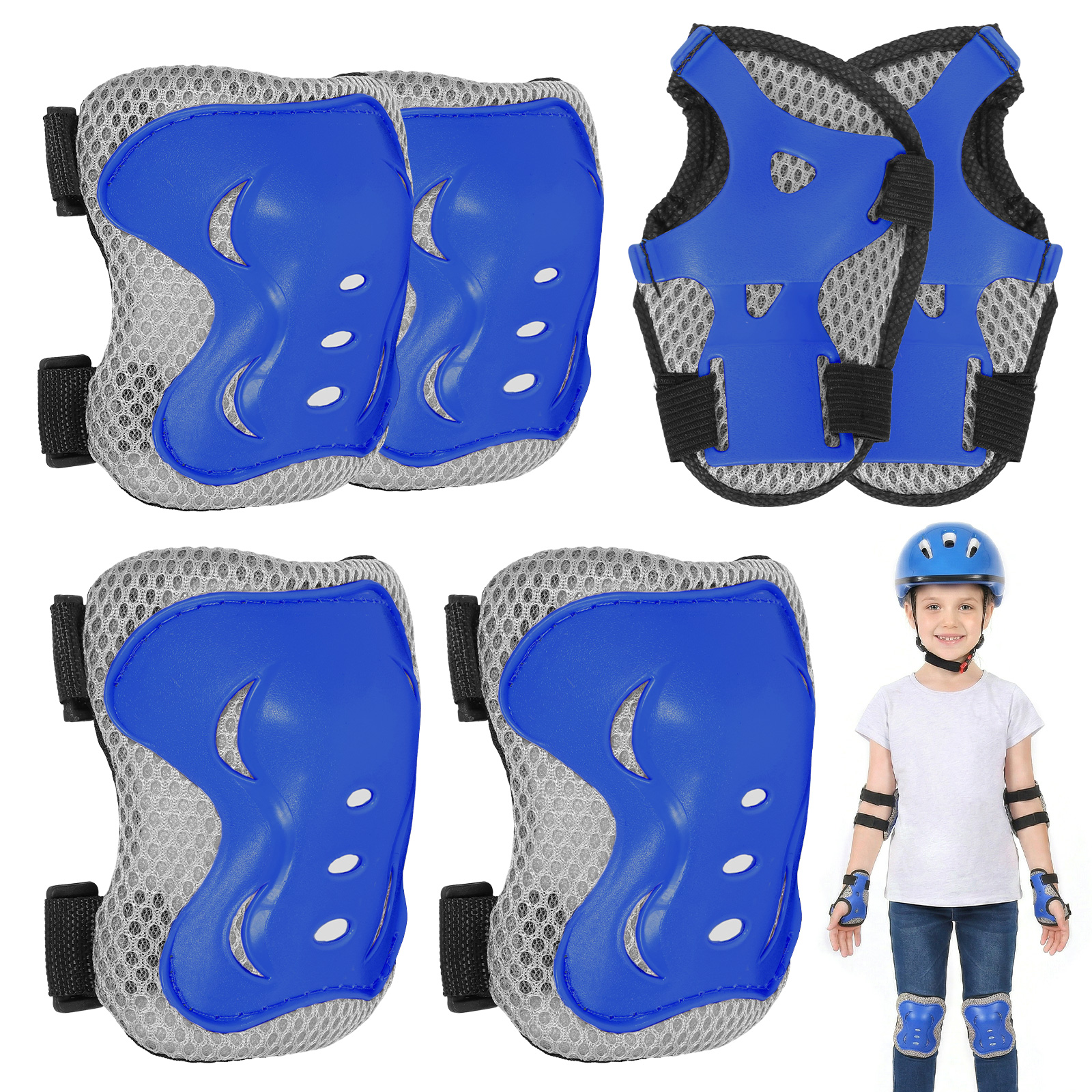 Cycling Protective Gear - 6 in 1 Knee Pads and