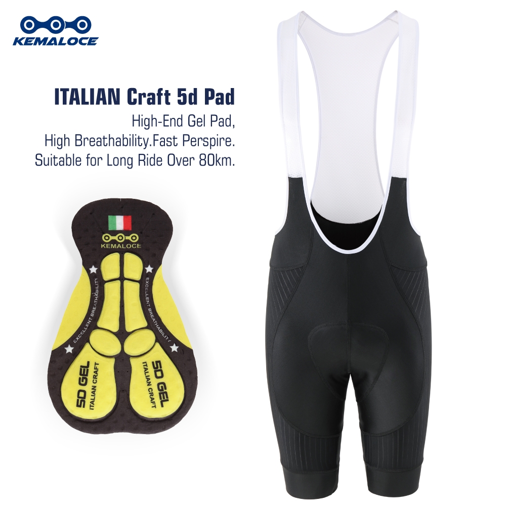 Cycling Gear Rapha - KEMALOCE Black Cycling Bib Shorts Men