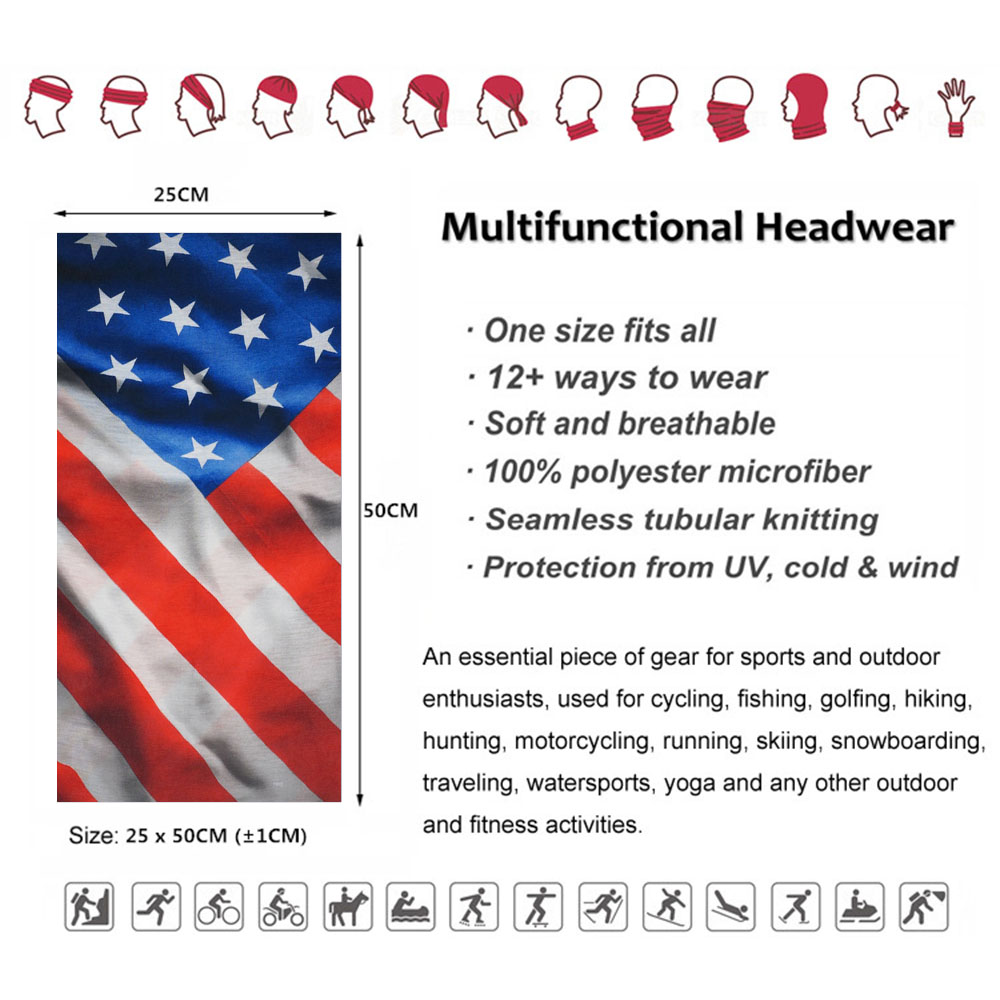 USA Flag Pattern Sun Protectiv - Cycling Headwear 评论和价格