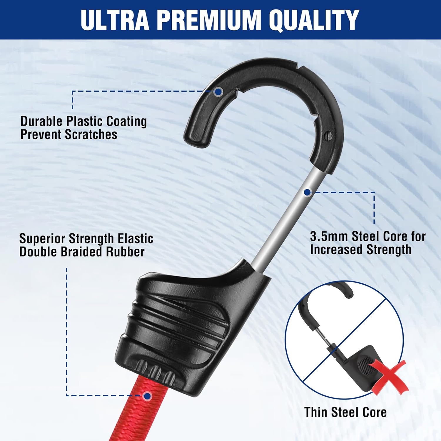 24 Inch Bungee Cords with Hook - Bike Cargo Rack 评论和价格