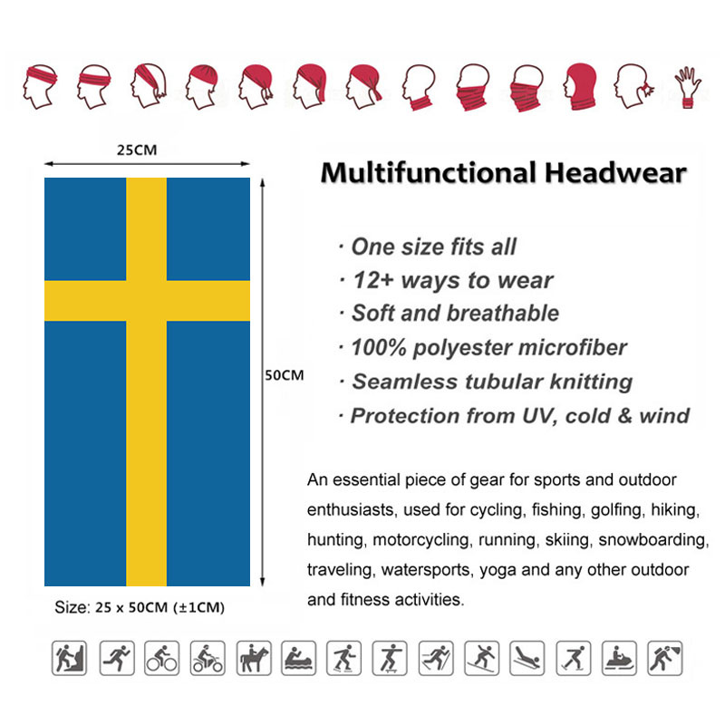 Sweden Flag Printed Bandana He - Cycling Headwear 评论和价格