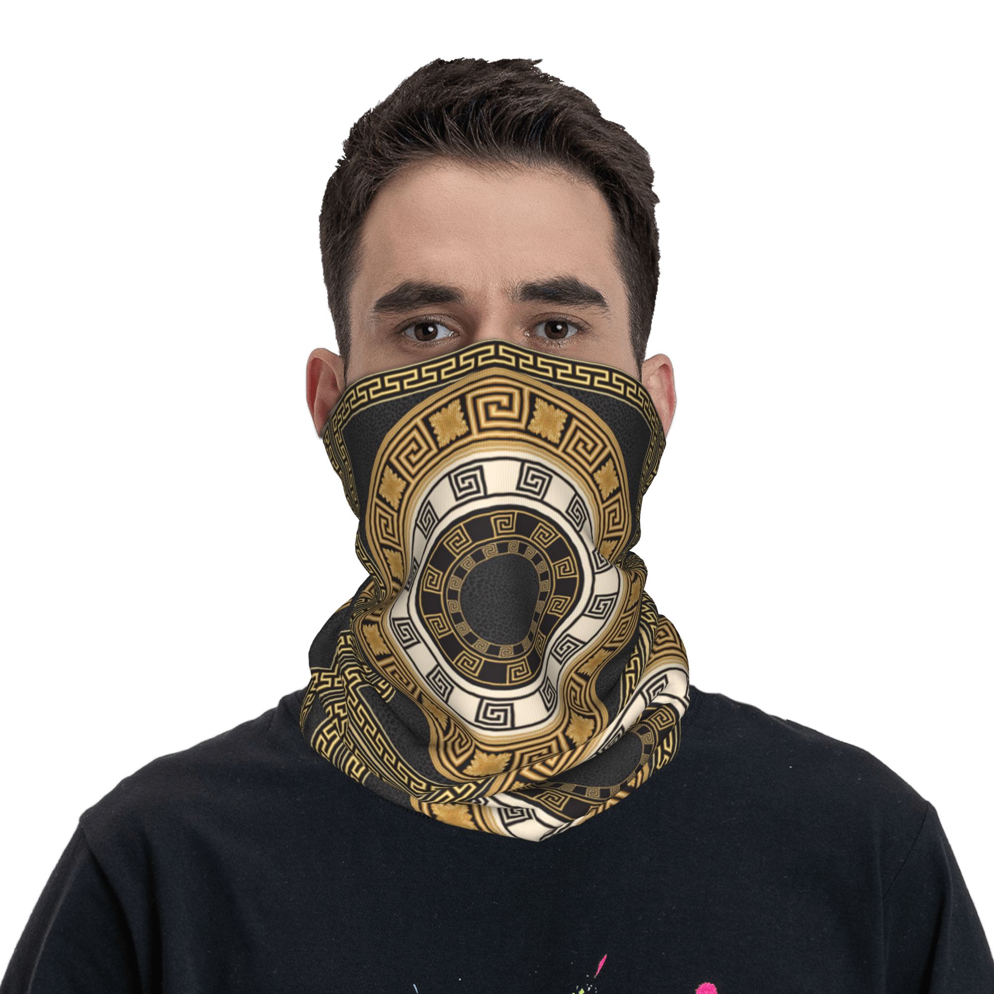 Golden Greek Meander Design Ba - Cycling Headwear 评论和价格